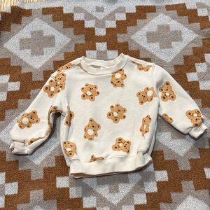 Zara Kids Cream Bear Pattern Sweatshirt